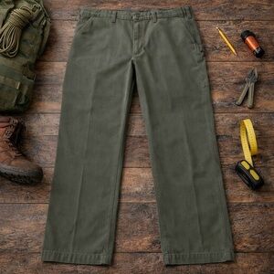 Carhartt Rugged Flex Canvas Work Pants Mens 42x30 Khaki Green Relaxed Fit